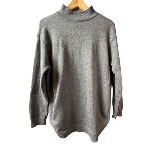 Chico's Gray Mock Neck Sweater Long Sleeve Knit Sweater Tunic 20/22 2X